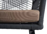 2er-Set Gartenstühle Outdoor Aluminium Seilgeflecht Polster anthrazit taupe