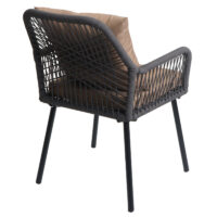 2er-Set Gartenstühle Outdoor Aluminium Seilgeflecht Polster anthrazit taupe