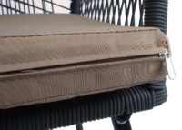 2er-Set Gartenstühle Outdoor Aluminium Seilgeflecht Polster anthrazit taupe