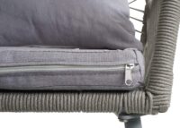 2er-Set Gartenstühle Outdoor Aluminium Seilgeflecht Polster grau