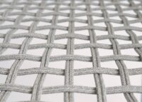 2er-Set Gartenstühle Outdoor Aluminium Seilgeflecht Polster grau