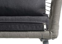 2er-Set Gartenstühle Outdoor Aluminium Seilgeflecht Polster grau