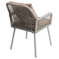 2er-Set Gartenstühle Outdoor Aluminium Seilgeflecht Polster grau taupe