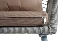 2er-Set Gartenstühle Outdoor Aluminium Seilgeflecht Polster grau taupe