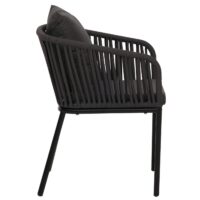 2er-Set Gartenstuhl wetterfest Aluminium Seilgeflecht anthrazit