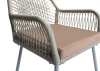 2er-Set Gartenstuhl Outdoor Aluminium Seilgeflecht Sitzpolster