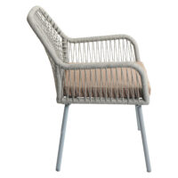 2er-Set Gartenstuhl Outdoor Aluminium Seilgeflecht Sitzpolster