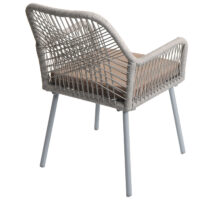 2er-Set Gartenstuhl Outdoor Aluminium Seilgeflecht Sitzpolster