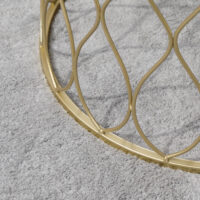 2er-Set Gartentische Retro Drahtkorb Design Gold-Weiss