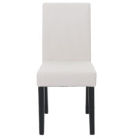 2er-Set Esszimmerstühle Hochlehner Cord dunkle Beine creme