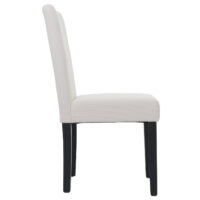 2er-Set Esszimmerstühle Hochlehner Cord dunkle Beine creme