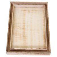 2er Set Holztablett im Shabby-Look