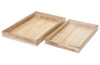 2er Set Holztablett im Shabby-Look