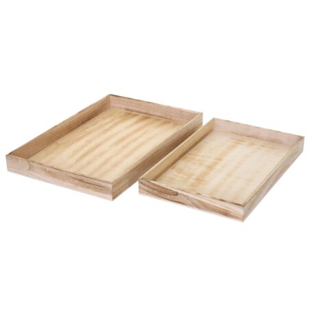 2er Set Holztablett im Shabby-Look