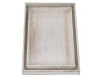 2er Set Holztablett Shabby-Look Serviertablett Frühstück weiss