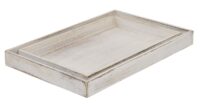 2er Set Holztablett Shabby-Look Serviertablett Frühstück weiss