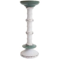 2er-Set Kerzenständer Shabby-Look Vintage Metall Keramik 36cm