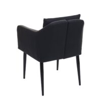 2er-Set Esszimmerstühle Kunstleder mit Lehne schwarz