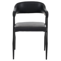 2er-Set Esszimmerstühle Kunstleder Industrial Vintage schwarz