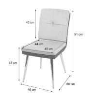 2er-Set Esszimmerstühle Kunstleder Samt MVG-zertifiziert grau