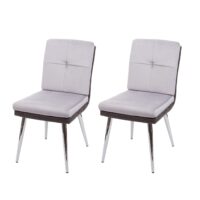 2er-Set Esszimmerstühle Kunstleder Samt MVG-zertifiziert grau