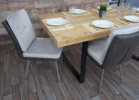 2er-Set Esszimmerstühle Kunstleder Samt MVG-zertifiziert grau