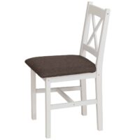 2er-Set Esszimmerstühle Landhaus Massivholz gepolstert weiss schwarz