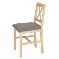 2er-Set Esszimmerstühle Massivholz Landhaus Polster natur grau