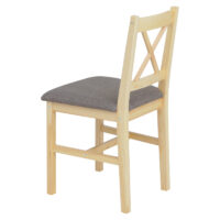 2er-Set Esszimmerstühle Massivholz Landhaus Polster natur grau