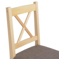 2er-Set Esszimmerstühle Massivholz Landhaus Polster natur grau