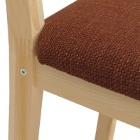 2er-Set Esszimmerstühle Massivholz Stoff Landhaus natur terrakotta