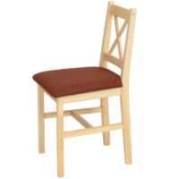 2er-Set Esszimmerstühle Massivholz Stoff Landhaus natur terrakotta