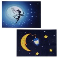 2er-Set LED Leinwandbild mit Timer für Kinderzimmer 40x60cm