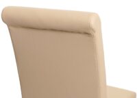 2er-Set Esszimmerstühle Leder mit dunklen Beinen creme