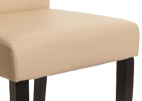 2er-Set Esszimmerstühle Leder mit dunklen Beinen creme