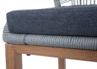 2er-Set Outdoor Barhocker Seilgeflecht Metall Holz-Optik hellgrau