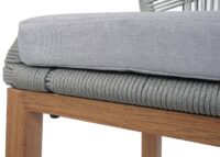 2er-Set Outdoor Barhocker Seilgeflecht Metall Holz-Optik hellgrau