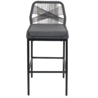 2er-Set Outdoor Barhocker Rope Seilgeflecht mit Kissen anthrazit