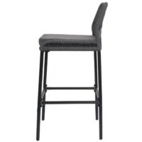 2er-Set Outdoor Barhocker Rope Seilgeflecht mit Kissen anthrazit