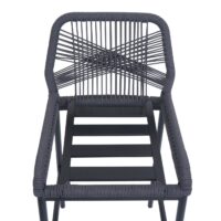 2er-Set Outdoor Barhocker Rope Seilgeflecht mit Kissen anthrazit