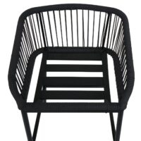 2er-Set Outdoor Barhocker Seilgeflecht Metall Kissen anthrazit taupe