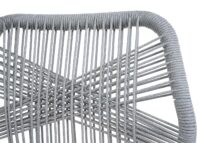 2er-Set Outdoor Barhocker mit Seilgeflecht Metall hellgrau