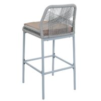 2er-Set Outdoor Barhocker Seilgeflecht Metall hellgrau taupe