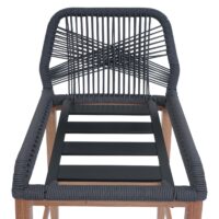 2er-Set Outdoor Barhocker Seilgeflecht Holzoptik anthrazit