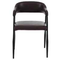 2er-Set Polsterstuhl Kunstleder Industrial Vintage dunkelbraun