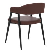 2er-Set Esszimmerstuhl Polsterstuhl Kunstleder Industrial Retro rostrot