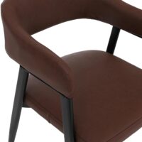 2er-Set Esszimmerstuhl Polsterstuhl Kunstleder Industrial Retro rostrot