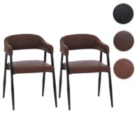 2er-Set Esszimmerstuhl Polsterstuhl Kunstleder Industrial Retro rostrot