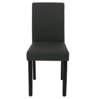 2er-Set Esszimmerstühle Polsterstuhl Kunstleder dunkelgrau