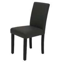 2er-Set Esszimmerstühle Polsterstuhl Kunstleder dunkelgrau